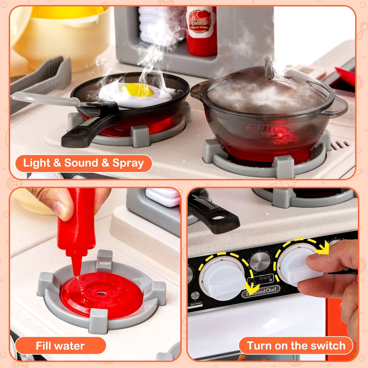 Cocina infantil con Luces, Sonidos y Vapor ChefKitchen®